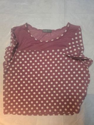 Blusa de lunares rosa y blanco