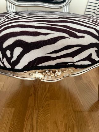 Butaca Barroca Tapizado Cebra Plata