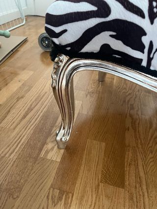 Butaca Barroca Tapizado Cebra Plata