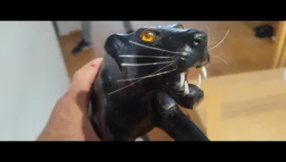 Figura Pantera Negra Cuero Años 80