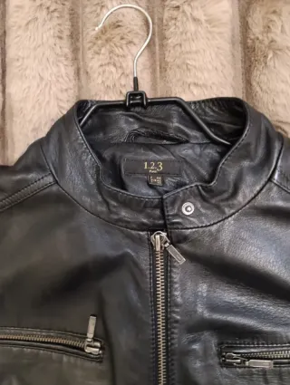 Chaqueta Biker Piel Negra Clásica