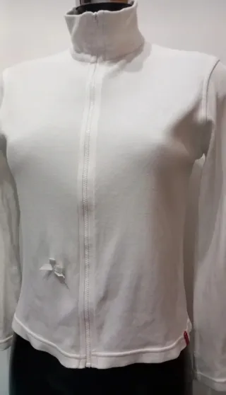 Felpa Saix donna zip bianca