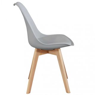 Sedia Nordica Imbottita Gambe Legno Grigio Pranzo