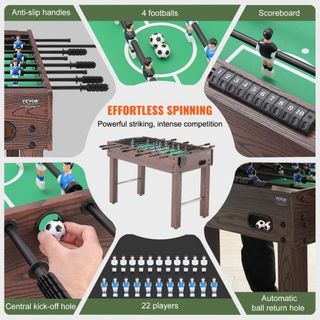 Mesa de Futbolín, Mesa de Futbolín de Tamaño Estándar de 48 pulgadas, Mesa de Futbolín de Tamaño Completo para el Hogar, la Familia y la Sala de Juegos, Fútbol con Juego de Mesa de Futbolín, Inclu...