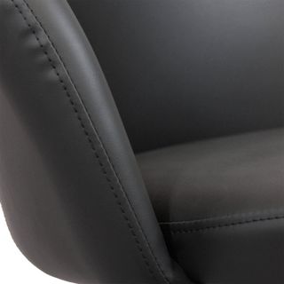 Poltrona Pranzo Imbottita Ecopelle e Metallo Nera