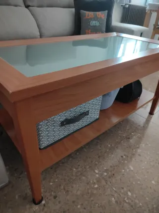 Mesa de centro madera y cristal