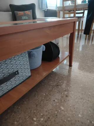Mesa de centro madera y cristal