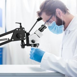 Microscopio Multi-direccional con Espejo Incrustado Micro 76mm Lente Soporte de Resorte Herramientas de Joyería 7X-4.5X