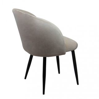 Sedia Pranzo Imbottita Velluto e Metallo Tortora