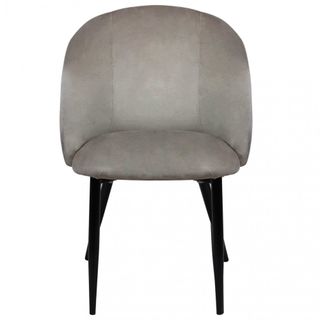 Sedia Pranzo Imbottita Velluto e Metallo Tortora