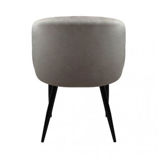 Sedia Pranzo Imbottita Velluto e Metallo Tortora