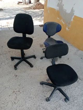 Set di 3 Sedie da Ufficio Nere