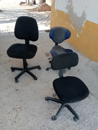 Set di 3 Sedie da Ufficio Nere