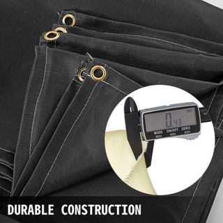 Manta de Soldadura 2.4x3.05 m Manta de Fibra de Vidrio Manta Ignífuga de Alta Resistencia para Fácil Colgado y Protección contra Chispas y Salpicaduras