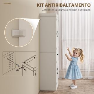 Alacena de Cocina Alta 183.5 Cm, Mueble de Cocina Con 6 Portaspecias en la Puerta, 4 Puertas de Estilo Granero y Cajón, Mueble de Despensa Rústico Con Estantes Regulables, para Comedor, Sala de Es...