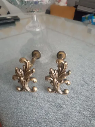 Ganchos decorativos pared bronce