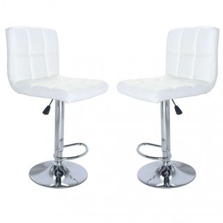 Set 2 Sgabelli Bar Girevoli Regolabili Ecopelle