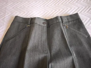 Elegante pantalón gris de vestir, S-M