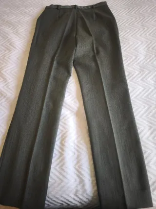 Elegante pantalón gris de vestir, S-M