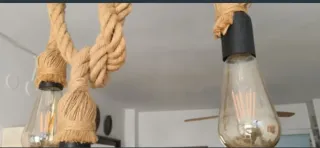 Lámpara techo Bambu y Cuerdas