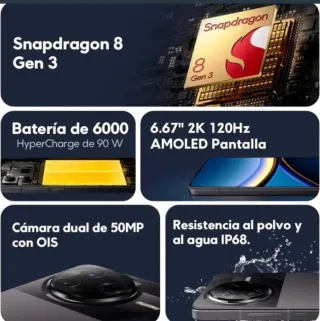 POCO F7 PRO 5G 12/256GB SILVER +CARGADOR 90W NFC