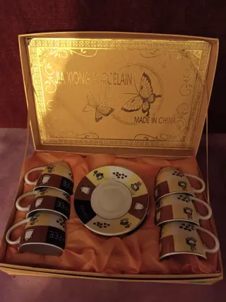 Juego 6 tazas café JIA XIONG porcelana