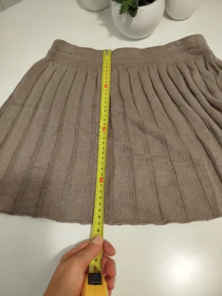 Falda de punto marron tostado talla única