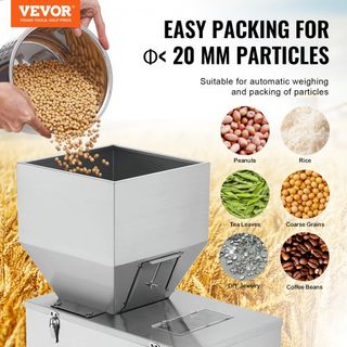 Máquina de Llenado de Partículas, 0.022-2.2 lbs/10-1000g, Máquina Llenadora Automática con Pedal, Máquina de Llenado de Acero Inoxidable, Llenadora de Pesaje para Frijoles, Semillas, Granos, Té, E...