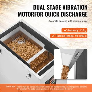 Máquina de Llenado de Partículas, 0.022-2.2 lbs/10-1000g, Máquina Llenadora Automática con Pedal, Máquina de Llenado de Acero Inoxidable, Llenadora de Pesaje para Frijoles, Semillas, Granos, Té, E...