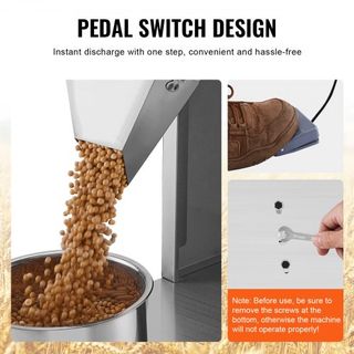 Máquina de Llenado de Partículas, 0.022-2.2 lbs/10-1000g, Máquina Llenadora Automática con Pedal, Máquina de Llenado de Acero Inoxidable, Llenadora de Pesaje para Frijoles, Semillas, Granos, Té, E...