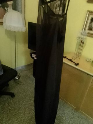 Vestito lungo donna semitrasparente marrone smanic