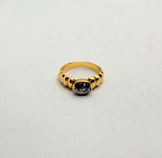 Solitario de oro de 18k circonita, 5.04 g, T-15.