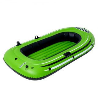 Barca Gonfiabile, Barca da Pesca Gonfiabile per 2 Persone, Kayak Raft Portatile in PVC Resistente, Include Remi in Alluminio da 45,6 Pollici, Pompa ad Alta Portata e Supporti per Canne da Pesca, Capac...