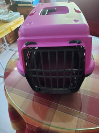 Transportín Perro Gato Conejo Negro/Rosa