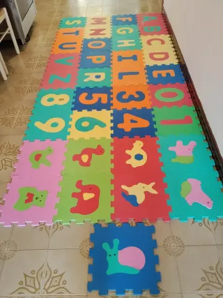 Tappeto Puzzle Lettere Numeri Animali 37 Pezzi