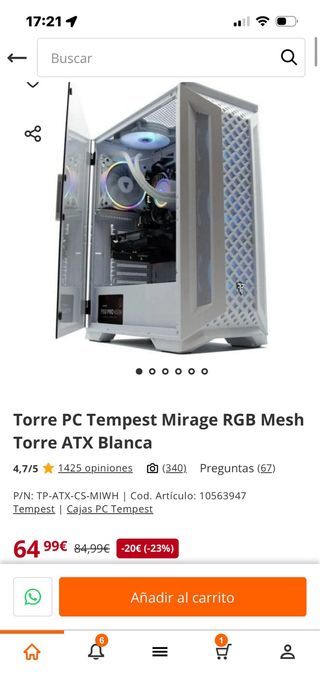 Ordenador Gaming RGB Blanco
