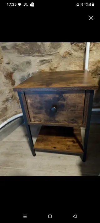 Mesita de noche madera y metal