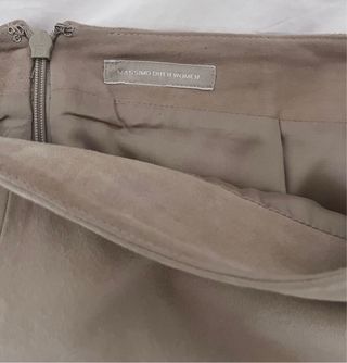 Falda Massimo Dutti Piel Beige Flores