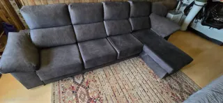 Sofá chaise longue gris