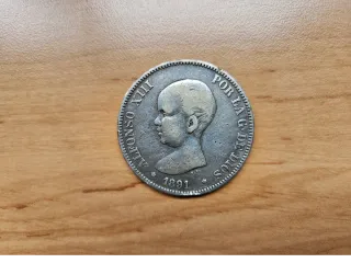 Monedas antiguas Alfonso XIII 1891 y 1900