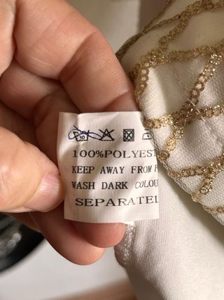 Vestido fiesta Club L dorado y blanco T36