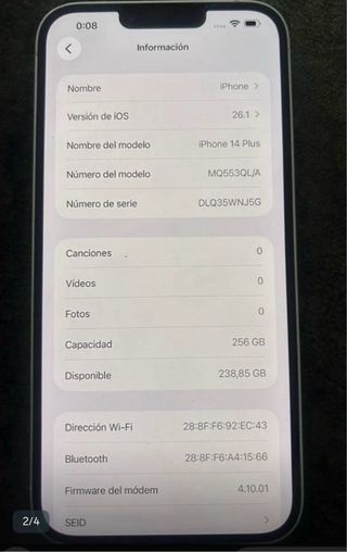 iPhone 14 Plus 256 GB Bianco, in ottime condizioni