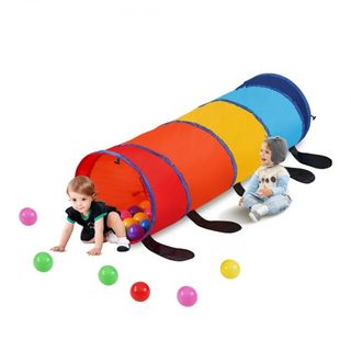 Túnel de Juego para Niños, Colorido Túnel de Arrastre en Forma de Oruga para Bebés o Mascotas, Regalo Colapsable para Niños y Niñas, Juego de Túnel Interior y Exterior, Multicolor
