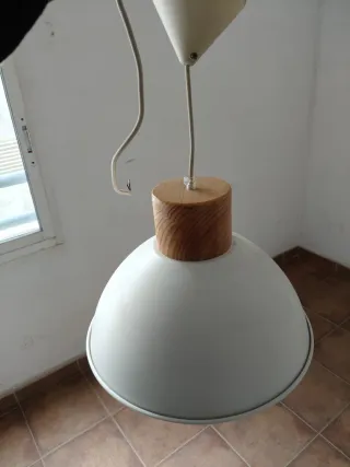 Lámpara colgante madera y metal