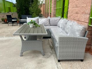 Conjunto Muebles Terraza Ratán Gris