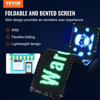 Cartel LED Programable, Panel LED Scrolling a Color Completo P5, Tablero de Exhibición de Patrón de Animación de Texto Personalizado DIY, Control de APP Bluetooth Cartel de Mensaje para Tienda Neg...