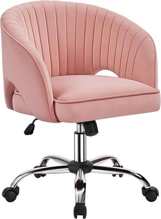 Silla Terciopelo Rosa con Ruedas
