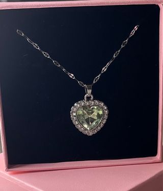 Collana Cuore Verde Argento