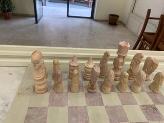 Scacchiera in pietra saponaria africana