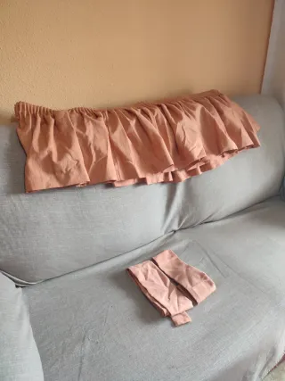 Cortinas beige y naranja